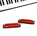 dazzling toys Translucent Harmonica - 2 Pack Set of Colorful 4 Starter Instruments for Kids Party | Holidays and Special Events - Top Quality Beginners Harmonica with Standard 10 Hole Structure - Ages 3 +, Red,