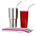 Silicone Reusable Straws for 30 oz Tumbler Yeti / Rtic Complete Bundle - Reusable Silicone Straws Set of 6 - Stainless Steel Straws Extra Long - Brushes and Storage Pouch Included … (multicolour)