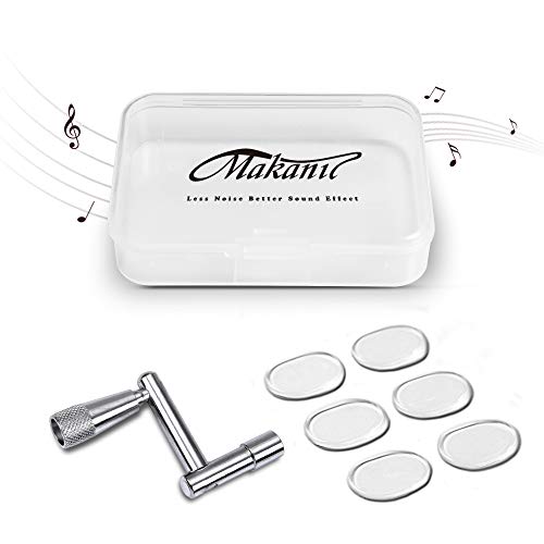 Makanu Drum Dampeners 6 pieces drum damper gel pads drum damper with 1 Drum Key