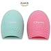Cityvivo 2 Pieces Cosmetic Makeup Brush Finger Glove Silicone Scrubber Board Hand Cleaning Tools(Pink + Green)..