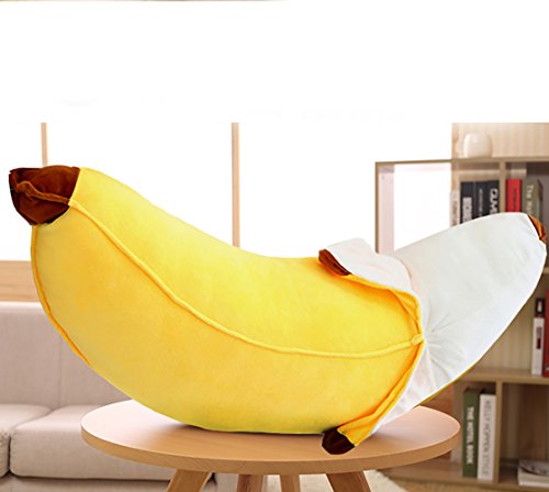 Qpower Peeled Banana Plush Stuffed 17.7” 45cm Cute Pillow Cushion Doll Toy Birthday Gift
