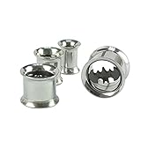 Longbeauty 316L Stainless Steel Bat Screwed Tunnel Gauges Ear Expander Plugs 1Pair