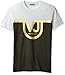 Versace Jeans Men's Two Color T-Shirt with Front Logo, Bianco, Large