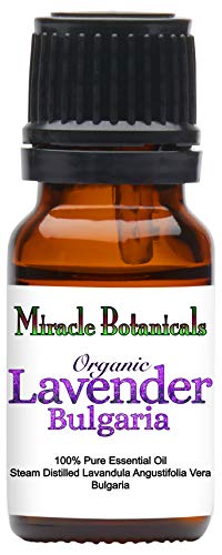 Miracle Botanicals Organic Bulgarian Lavender Essential Oil - 100% Pure Lavandula Angustifolia Vera - 10ml or 30ml Sizes - Therapeutic Grade - 10ml