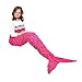 yashidali Wearable Mermaid Tail Blanket Crochet, All Seasons Warm Knitted Bed Blankets Sofa Living Room Quilt for Kids, Fish-Scales Pattern, 55.1