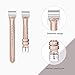 bayite Bands Compatible with Fitbit Charge 2, Slim Genuine Leather Band Replacement Accessories Strap Charge2 Women Men, Rose Gold Small