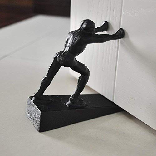 Lependor Cast Iron Doorstops - Decorative Rustic Door Stopper - Stop Your Bedroom, Bath and Exeterior Doors (Strong Man)