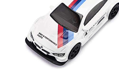 siku 1581, BMW M4 Racing 2016 Sportwagen, Metall/Kunststoff, Weiß/Multicolor, Detailgetreuer Heckflügel, Spielzeugauto für Kinder – Bild 3