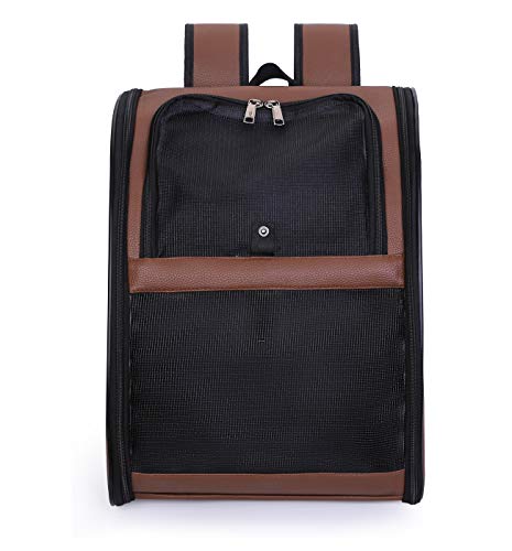 C&W Bird Carrier with Wooden Stand Bird Travel Cage Leather Pet Travel Carrier Small Parrot Supplies, 13 x 11x16 in