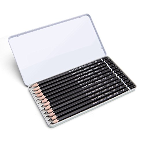 Bianyo Sketch Pencil Drawing Pencils Art Pencils Drawing Kit(12-Piece,3H, 2H, H, HB, B, 2B, 3B, 4B, 5B, 6B, 8B, 10B) - Thumbnail 5