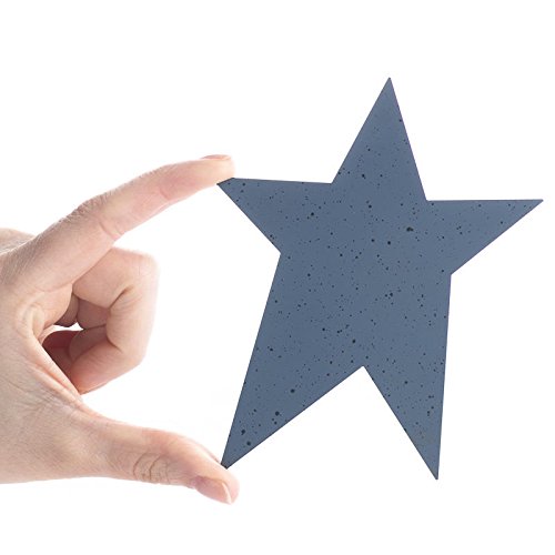 Factory Direct Craft Group of 12 Flat Primitive Cadet Blue Speckled Tin Stars for Crafting, Embellishing and Decorating