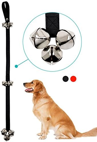 Vowol Dog Doorbells For Potty Training Your Puppy With Easy Way- 7 Extra Large Loud 1.4 DoorBells and Adjustable Length (black)