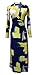 Farktop Women's V Neck Long Sleeves Digital Graffiti Printed Prom Party Maxi Long Dress with Belt,X-Large,Blue