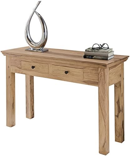 WOHNLING wl1.438 Solid Acacia Console Table 110 cm, with 2 Drawers