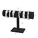 TWING Black Velvet Hovering T-Bar Bracelet Holder Necklace Jewelry Display Stand for Home Organization 1 Pack