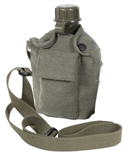 UPC 613902614055, Rothco Vintage Canteen Carry, All with Shoulder Strap, OD Green