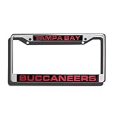 NFL Tampa Bay Buccaneers Laser-Cut Chrome Auto License Plate Frame