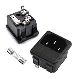 Oiyagai 5pcs AC250V/10A IEC320 C14 Male 3 Terminals Power Inlet Socket with Fuse Holder