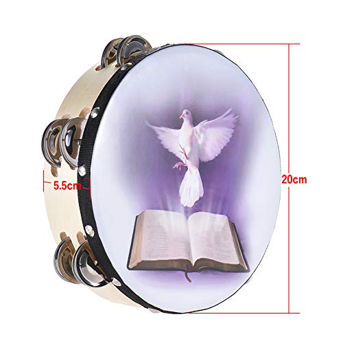 heaven2017 8 Inch Hand Hold Tambourine Clap Drum Percussion Instrument