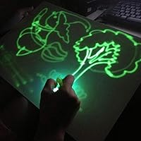 Baiwka Light Up Drawing Kit, Draw with Light Fun Writing Board Handwriting Doodle Pad,Fluorescent Luminous Magic Draw Educational Board Toy with Pen,Card Board for Kids Draw,Doodle, Art,Write,A4