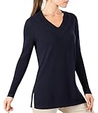 Wool Overs Women's Cashmere & Merino V Neck Tunic Sweater
