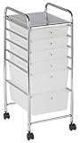ECR4Kids 6-Drawer Mobile Organizer, White