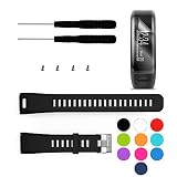 TUSITA XL Replacement Band for Garmin Vivosmart HR with 2-Pack Screen Protector Soft Silicone Bracelet Sport Wristband Strap Accessories,Not for Garmin Vivosmart HR+ (Large Size for Man)