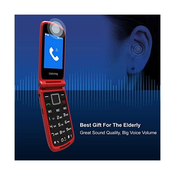 Ushining-Unlocked-Big-Button-Flip-Phone-for-Seniors-Dual-Sim-Free-Clamshell-Pay-as-You-Go-Basic-Mobile-Phones-with-SOS-Button-Loud-Speaker-for-SeniorChristmas-Red Ushining Unlocked Big Button Flip Phone for Seniors, Dual Sim Free Clamshell Pay as You Go Basic Mobile Phones with SOS…