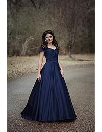 BEAUTBRIDE BEPMD02 - Vestido largo de fiesta para mujer con hombros descubiertos y bolsillo