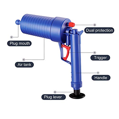 ETERNA Air Drain Blaster, Sink Plunger, Air Power Toilet Plunger,Manual Pump Cleaner,Pipe Blaster,High Pressure Plunger for Bath/Toilet/Sink/Floor Drain/Kitchen Clogged Pipe