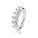 NiceShopping Small Thin Silver 5 Crystals Rhinestone Stainless Steel Nose Hoop Ring 18g(1mm)