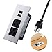 Desk Power Strip Socket with USB, Recessed Power Outlets Connect 2 Plugs 6.5 ft Extension Cord for Reading Office Home Silver