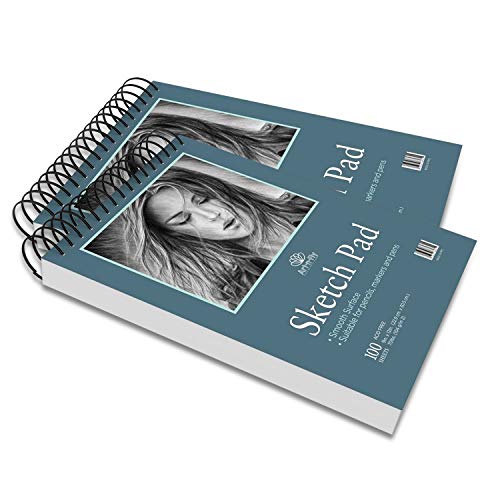 200 Sheets Two 9 x 12 Inch Smooth Sketchpad Paper 2 Pack Sketch Pad