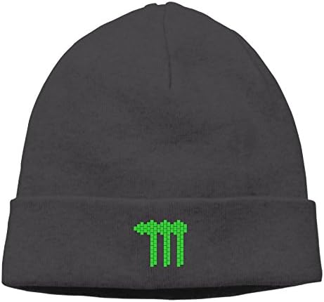 Jirushi Unisex Green Tear-shaped M Logo Beanie Cap Hat Ski Hat Caps Ski Hat Caps Black