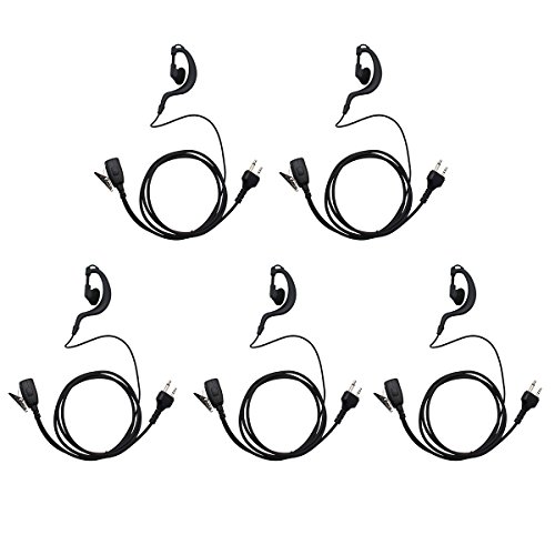 GoodQbuy Two-Way Radio Earpiece Headset with PTT Microphone for Midland GMRS/FRS Radios (5 Pack)