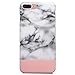 J.west Compatible with iPhone 8 Plus Case, Compatible with iPhone 7 Plus Case, Marble Design Rose Gold Anti-Scratch &Fingerprint Shock Proof Thin Non Slip Matte Back Hard Protective Cover