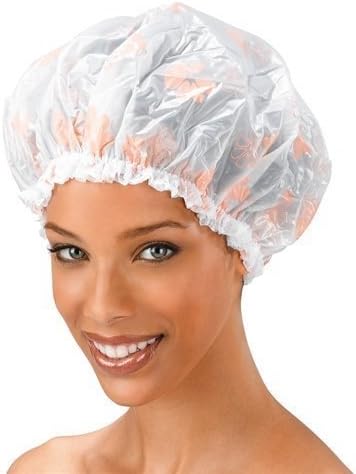 Tiles Palace Women's Fabric Reusable Elastic EVA Bathroom Shower Cap (Multicolour, Free Size)