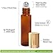 Pure Acres Farm, 12, Amber, 10 ml Glass Roll-on Bottles with Stainless Steel Roller Balls. 3 ml Droppers included