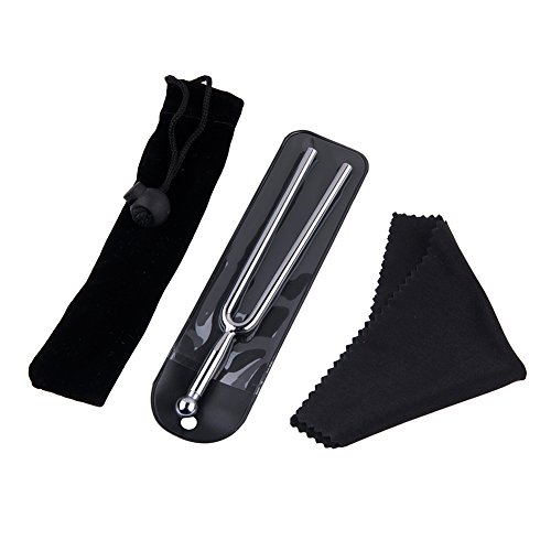 QIYUN Tuning Fork, A440Hz Tuning Fork - Standard A 440 Hz Violin Guitar Tuner Instrument with Soft Shell Case and Cleaning Cloth