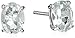 Amazon Collection Sterling Silver Oval Green Amethyst Earrings