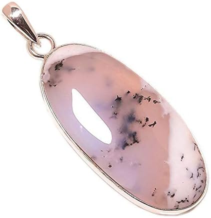 Dendritic Opal 925 Sterling Silver Pendant 2.17" JS-43