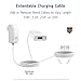MOONZOOM USB Wall CHARGER w Long, Extendable Charging Cable, 10ft/15ft/25ft/30ft, World’s Longest Fast Charge Cord, 13W, Compatible w iPhone X/8/7/6, iPad Pro, Android, Samsung S5-S9, Tablet 20ft More