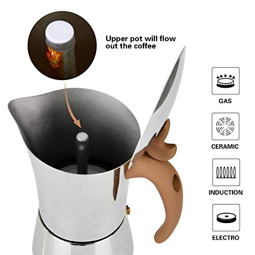 DYB Espressokocher Moka Pot induktion Home Edelstahl Kaffee Topf büro Make kaffeegerät italienische Konzentrat Kaffee… – Bild 6