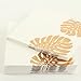 Andaz Press Gold Foil Lunch Monsterra Palm Leaf Napkins, 6.5-inch, 50-Pack, Tropical Napkin Gold, Luau Paper Napkin for Wedding Birthday Party, Graduation Hawaiian, Disposable Palm Leaf Dinner Napkins