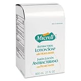 GOJO MICRELL Antibacterial Lotion Soap Refill, Unscented Liquid, 800-ml, 12/ctn