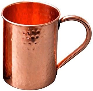 STREET CRAFT 100% Authentic Copper Moscow Mule Mug with Copper Moscow Mule Mugs Cups Capacity 14 Oz Straight Hammered
