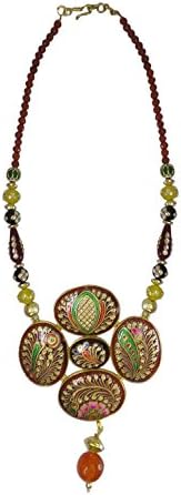 Charvee Maroon Grandiose Tanjore Regal Necklace
