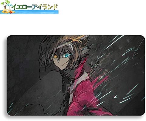 イエローアイランド カードゲームプレイマット 遊戯王 プレイマット 遊城十代 マウスパッド 収納ケース付き 60cm Tcg万能 0 2cm カード枠なし 萌え 1年保証 アニメ 35cm