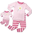 Leveret Matching Bee Flower Doll & Kid 2 Piece Pajama 100% Cotton (2-10 Years)