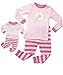 Leveret Girls Matching Doll & Kid Flower 2 Piece Pajama (2-10 Years)